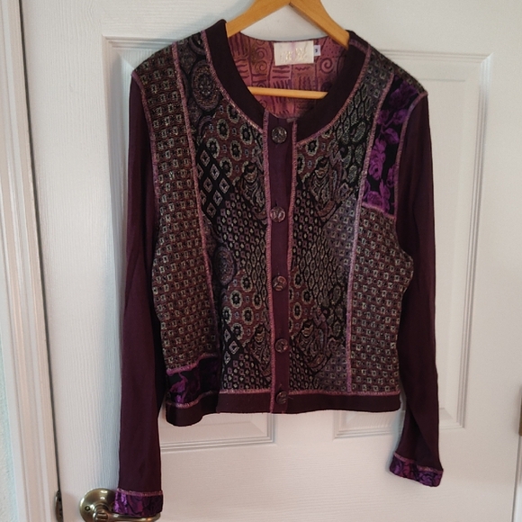Cache Purple and Pink Patterned Top - Picture 1 of 8